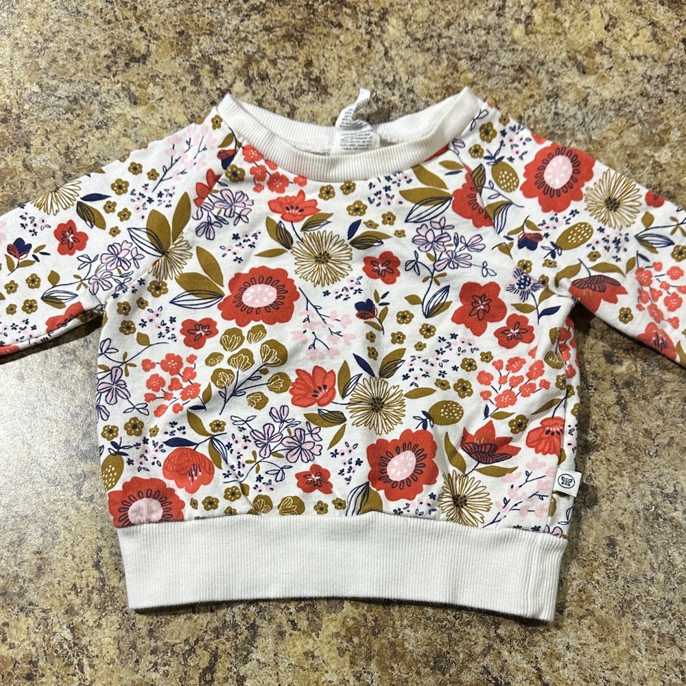 The Honest Company Floral Kids Sweatshirt - Red, Gold, Blue
